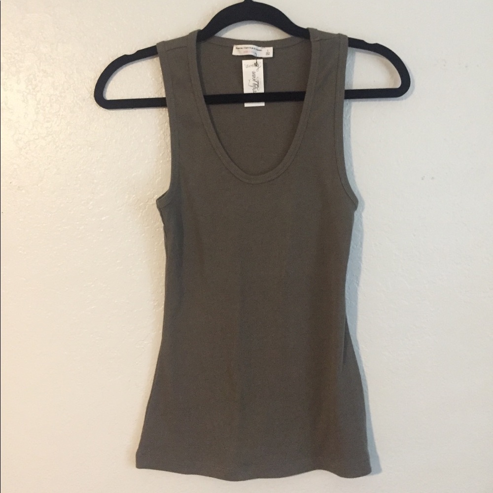 Olive ribbed tank